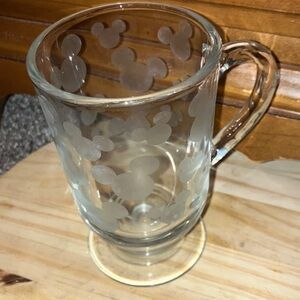 Disney Clear Glass Mug with Mickey Mouse Etching